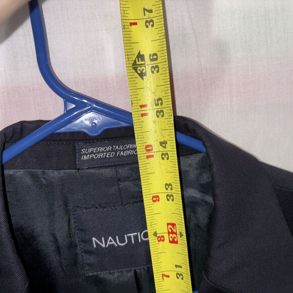 NAUTICA Men’s 100% Wool Navy  Blazer Metal Anchor Buttons Size 40L Yacht Boating - Picture 6 of 16